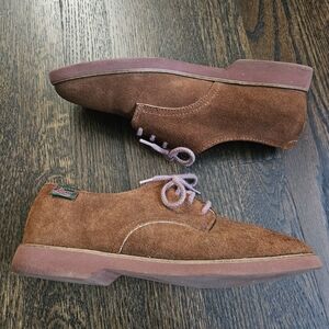 Bass Women's Rust Brown Suede Derbys Sz 8